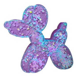 Colorful Resin Balloon Dog Sculpture – Funky Pop Art Decor – Handmade Desk or Bookshelf Ornament – Gift for Dog Lovers & Art Fans- Kids Room