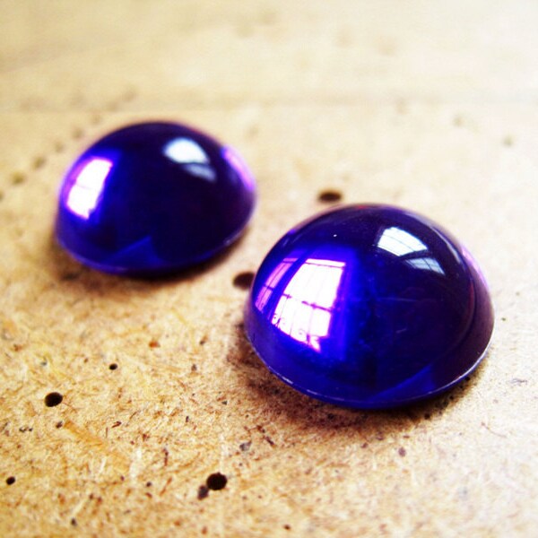 8PCS 14mm Purple Round Acrylic Flat Back Cabochons/ Gems