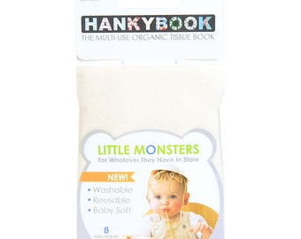 New! Soft Cotton Wipes for Travel and Life. "Face & Hands" HankyBook - to Keep Baby and You Clean and Healthy. Eco-Friendly, Reusable 3-Pack