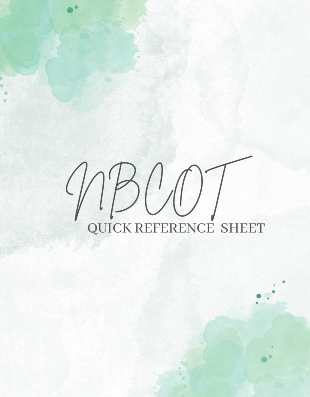 NBCOT EVERYTHING Reference Sheet - Etsy