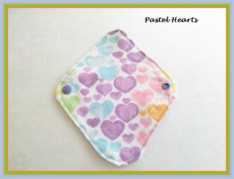 Choose Your Comfort: Everyday Washable Cloth Panty Liners Pastel Hearts