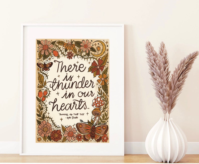 Art Print Thunder in Our Hearts Hand Lettered Song Lyrics Kate Bush UNFRAMED image 3