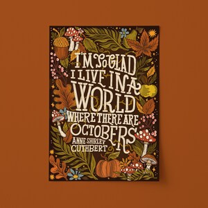 Anne of Green Gables Art Print: October Botanical Illustration (UNFRAMED)