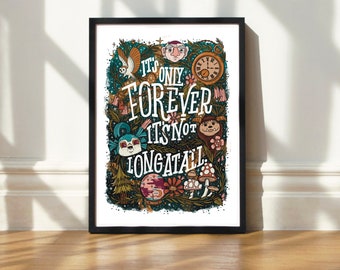 Art Print | It's Only Forever | Hand Lettered Illustration Labyrinth Print by Steph Says Hello | UNFRAMED