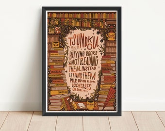 Art Print | Tsundoku Quote  | Hand Lettered Typography Illustration by Steph Says Hello | UNFRAMED