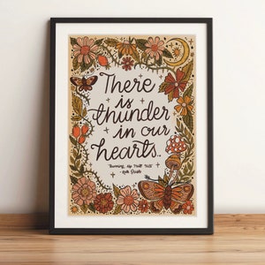 Art Print | Thunder in Our Hearts | Hand Lettered Song Lyrics | Kate Bush | UNFRAMED