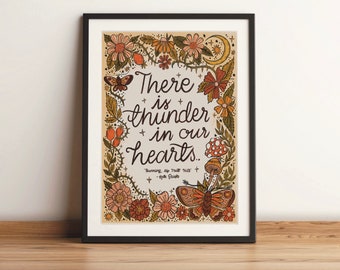 Art Print | Thunder in Our Hearts | Hand Lettered Song Lyrics | Kate Bush | UNFRAMED