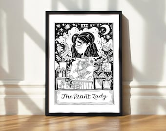 Art Print | The Plant Lady Tarot | Hand Lettered Illustrated Wall Art by Steph Says Hello