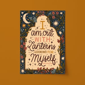 Impression d'art citation d'Emily Dickinson : lanternes, amour de soi (sans cadre)