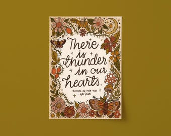 Kate Bush Lyrics Art Print: Botanical Autumn Decor