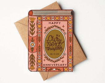 A6 Card Book Card | Cute Blank Greetings Card | Custom Hand Lettering | Wedding Anniversary Valentines