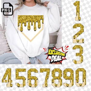 Gold BLACK Jersey Dripp Numbers|Sprinkles Ice Cream Numbers|Dripping Homeplate|Drip Clipart|Dripping Softball|Home Plate drip