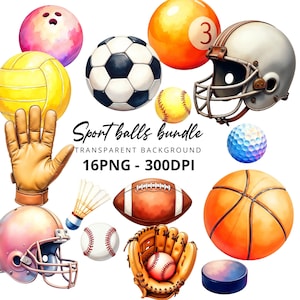 Sportball PNG Sublimationsdesign-Bundle, Sportball Png, Basketball Png, Handschuh Png, Softball Png, Baseball Png, American Football Ball Png