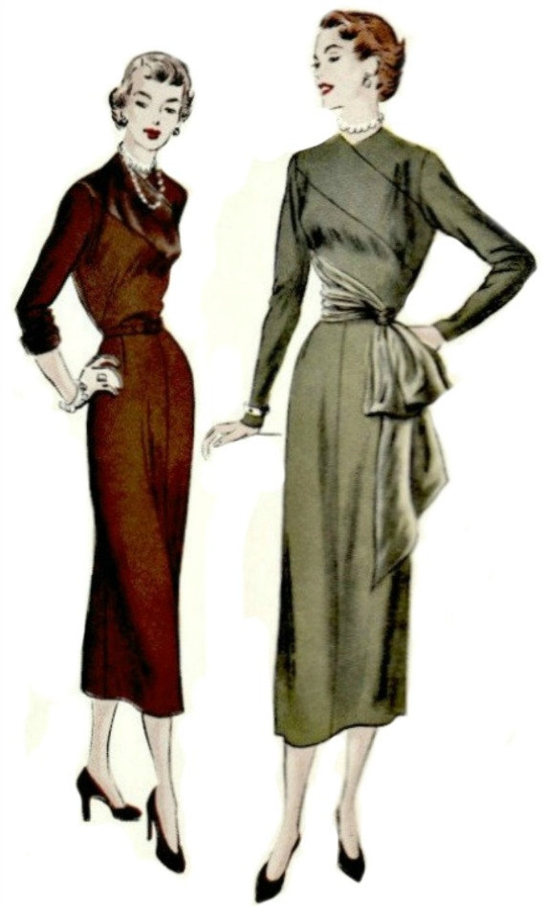 1940 S Draped Dress Pattern Vogue 6869 1940 S Etsy
