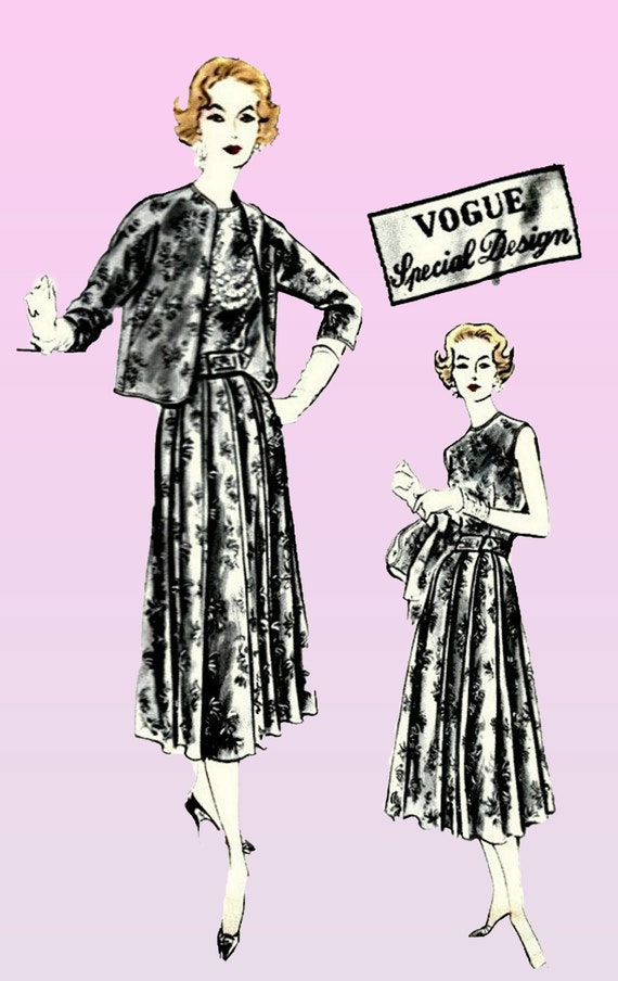 50s Jacket And Dress Pattern Vogue Special Design Pattern Etsy
