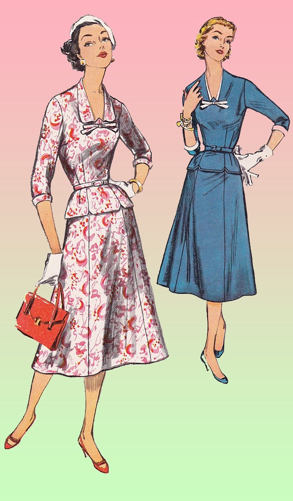 1950s Two-piece Dress Pattern SIMPLICITY 1466 1959 Vintage | Etsy