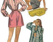 1940er Jahren drei Stück Playsuit Muster Einfachheit 3462 T-Shirt, Shorts und BH Vintage Schnittmuster ungebraucht, fabrikneu Büste 30