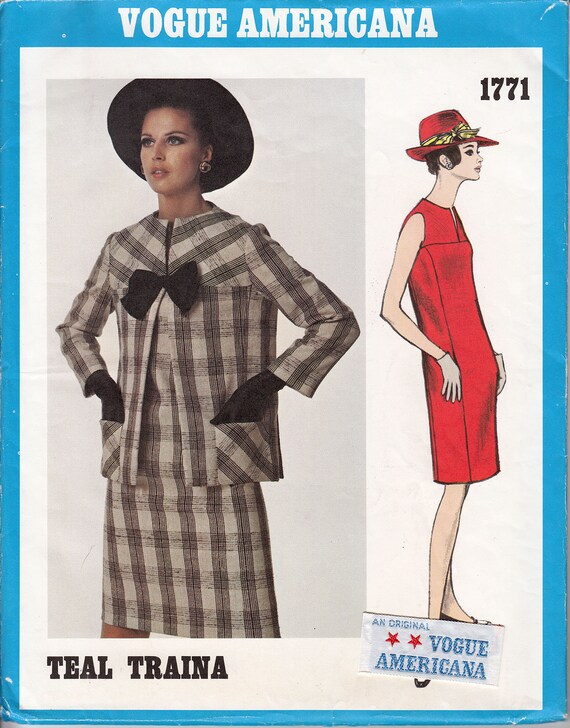 1960s Dress And Jacket Pattern Vogue 1771 Vogue Americana Etsy
