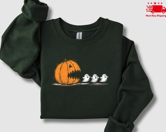 Camiseta de Halloween con calabaza y fantasma: divertida camiseta de fiesta para gamers