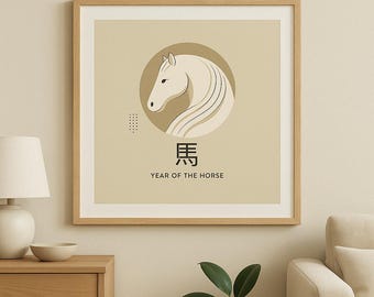 SEWACC Calendrier Mural Chinois Année Cheval Décoration