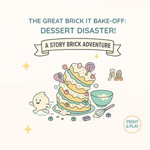Building Game Printable for Kids Bake-Off Challenge Screen-Free Activity Ages 5-9 Creative STEM Play Dessert Disaster