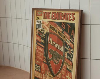 The Emirates Stadium Arsenal Comic Book Print Wall Art Poster - The Emirates Stadium London Arsenal (PHYSICAL DELIVERED OPTION)