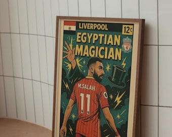 Moh Salah Liverpool Comic Book Wall Art Poster - Egyptian Magician. (DIGITAL DOWNLOAD OPTION)