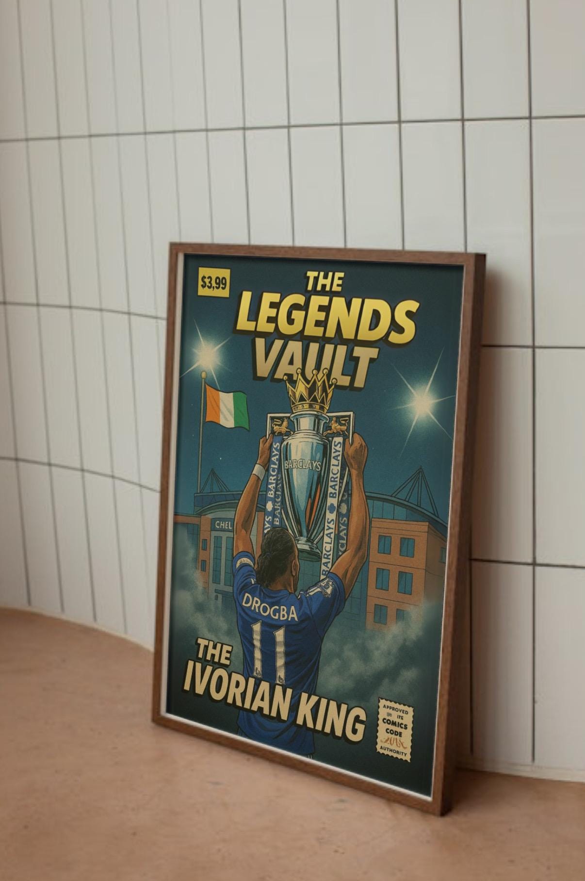 Didier Drogba Chelsea Comic Book Wall Art Poster - The Legends Vault. (DIGITAL DOWNLOAD OPTION)