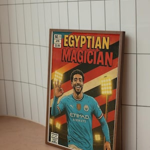 Omar Marmoush Manchester City Comic Book Wall Art Poster - The Egyptian Magician. (DIGITAL DOWNLOAD OPTION)