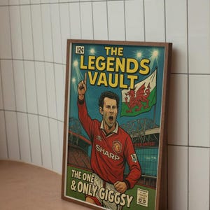 Ryan Giggs Manchester United Comic Book Wall Art Poster - The Legends Vault. (DIGITAL DOWNLOAD OPTION)