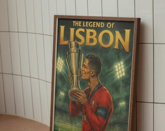 Cristiano Ronaldo Portugal International Comic Book Wall Art Poster - Portugal Win Nations League 2025. (DIGITAL DOWNLOAD OPTION)
