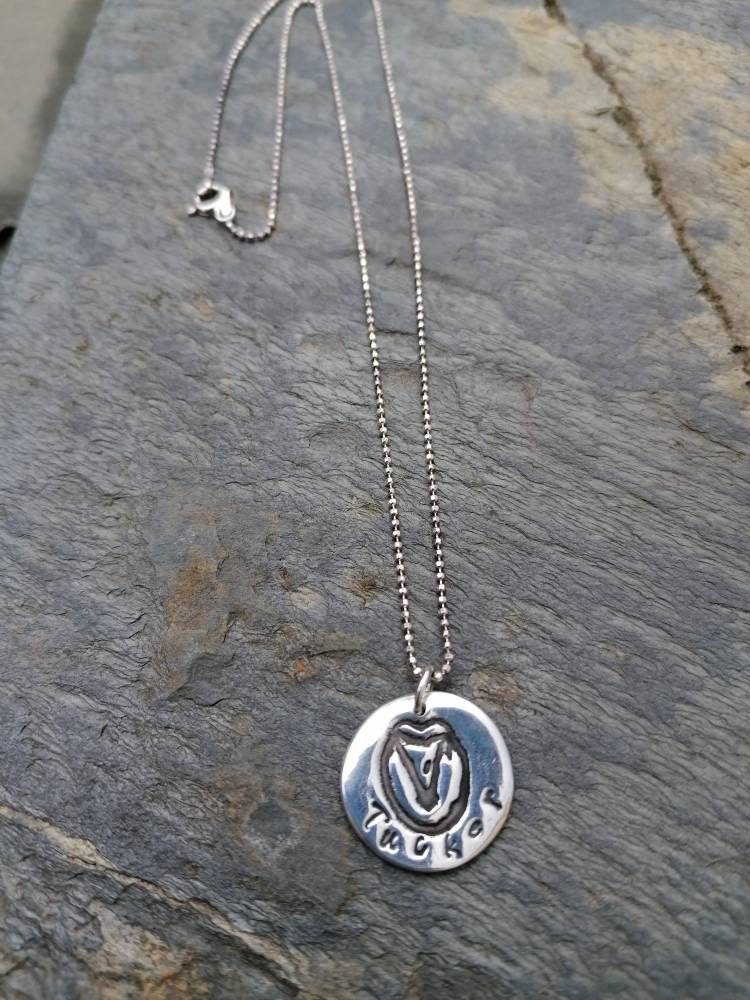 Personalised Actual Horses Hoof Print Pendant Necklace Charm Silver