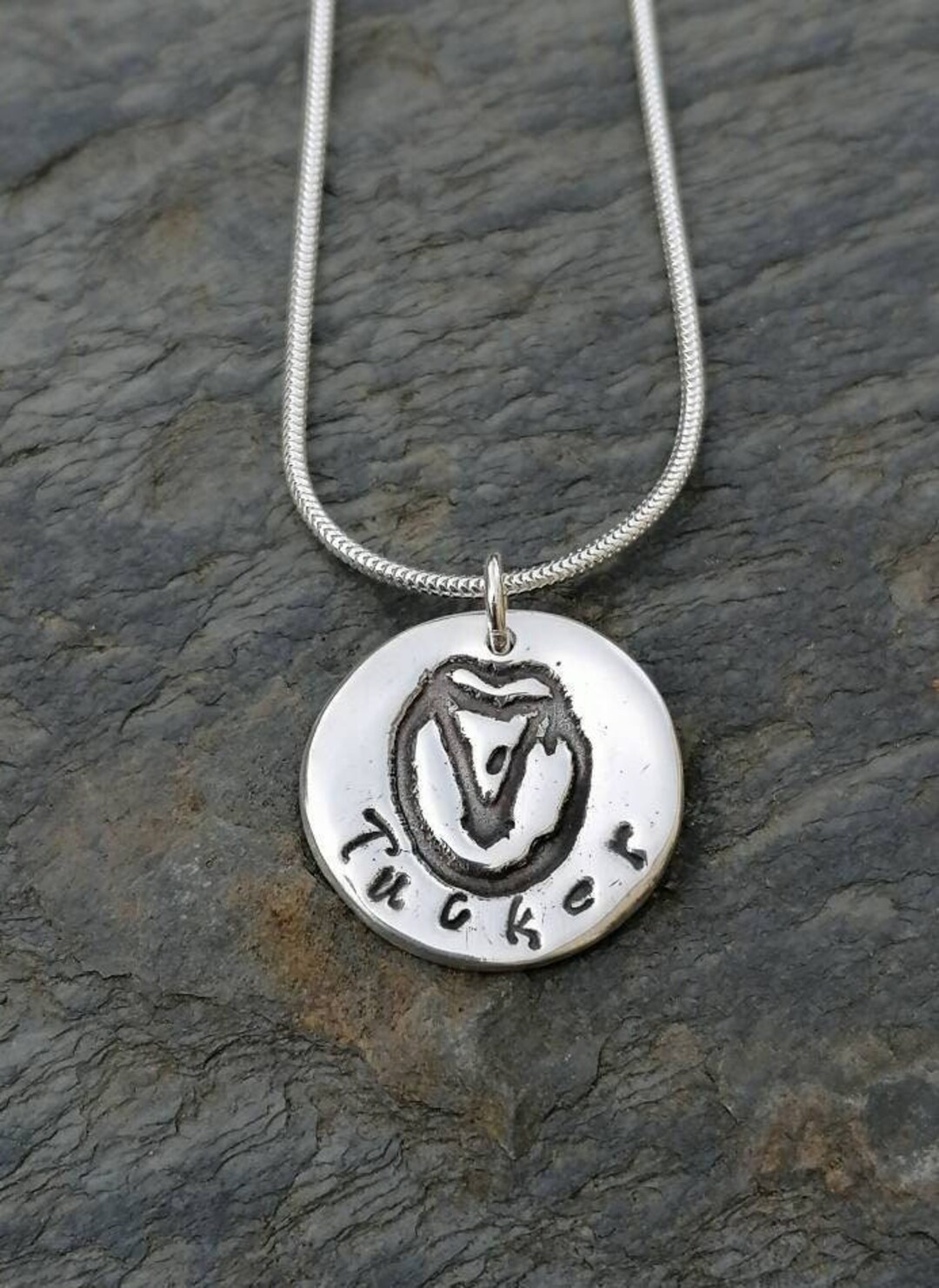 Personalised Actual Horses Hoof Print Pendant Necklace Charm Silver