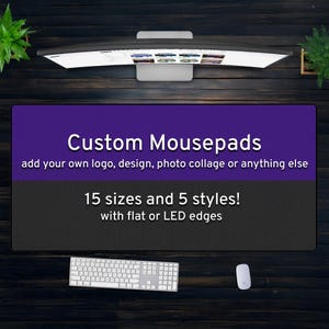 Custom Desk Mat Gaming Mousepad, Personalized Photo Print, xxl xl Large RGB LED customizable Deskmat, Extra Large Mouse Pad Gift for Gamers