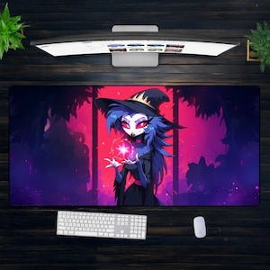 Cartoon Witch Magic Mouse Pad – XXL Desk Mat with Stylized Spellcaster Art | Gothic Fantasy Gamer Decor, Cute Witch Otaku Setup Mat