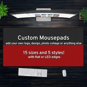 Custom Desk Mat Gaming Mousepad, Personalized Photo Print, xxl xl Large RGB LED customizable Deskmat, Extra Large Mouse Pad Gift for Gamers
