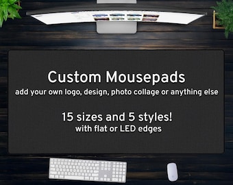 Custom Desk Mat Gaming Mousepad, Personalized Photo Print, xxl xl Large RGB LED customizable Deskmat, Extra Large Mouse Pad Gift for Gamers