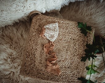 NB earthy mustard and lace bonnet