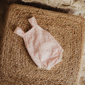 NB pink lace onesie romper