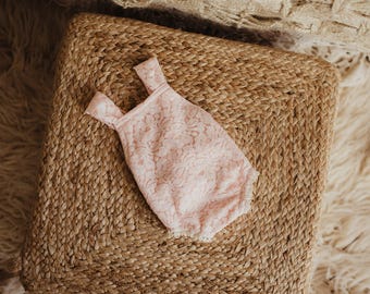 NB pink lace onesie romper