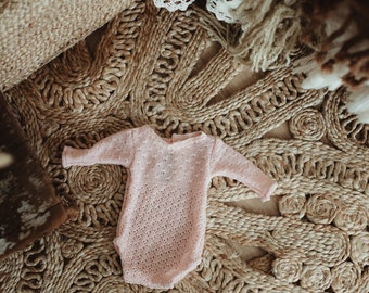 NB pink upcycled sweater romper