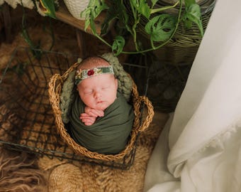 green velvet tieback headband