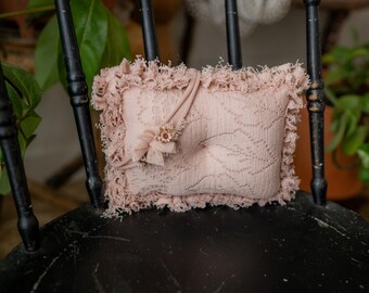 Pink vintage lace pillow and headband set