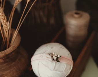 Dainty softest pink tie back headband