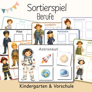Gioco di smistamento delle professioni Montessori | Gioco educativo per bambini | Gioco di abbinamento di carte illustrate in PDF | Gioco di abbinamento per la scuola dell'infanzia e la scuola materna | Apprendimento delle professioni