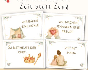 Adventskalender "Zeit statt Zeug" | DIY Basteln & Aktivitäten Advent| Familienaktivität| Kindergarten Vorschule Grundschule  PDF digital