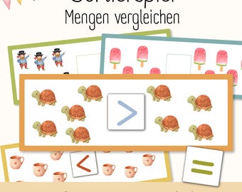 Mengen erkennen Sortierspiel | Zählen lernen & vergleichen | Montessori Lernspiel Zahlen 1-10 | Kindergarten Vorschule | PDF