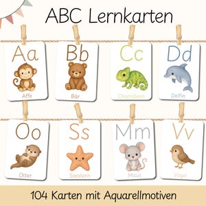 ABC Cards Animals | Montessori Alphabet Learning Cards | Picture Cards for Learning Letters | Preschool/Kindergarten | Early Childhood Language Development | Morning Circle