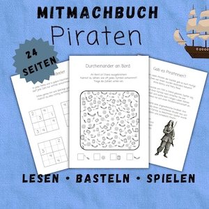 Pirate Workbook | Activity Gift for Children | Elementary School Materials | Teachers, Educators, After-School Programs | 3rd Grade Homeschooling German