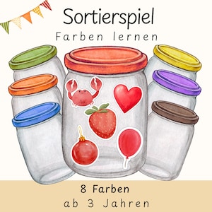 Kleuren sorteerspel | Montessori leerspel | Concentratie en waarneming | Ondersteunend materiaal voor Duits als tweede taal (DaZ) voor kleuters | PDF